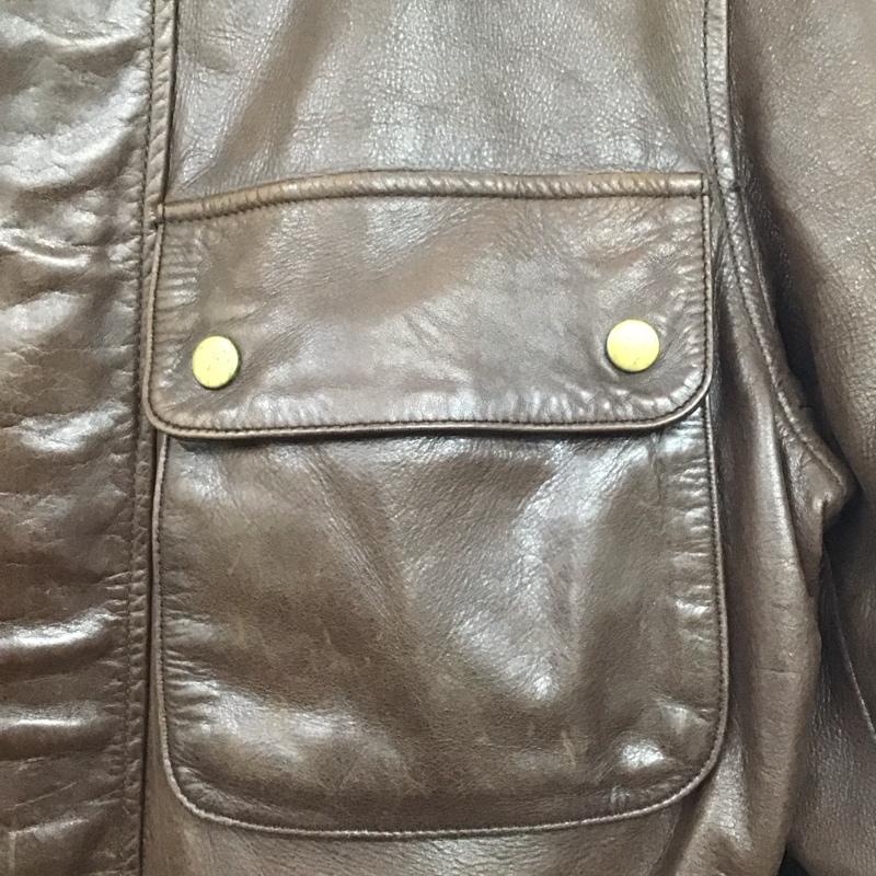 古着 USED ジャケット、上着 ジャケット、ブレザー レザージャケット ジップアップジャケット アウター 無地 茶 / ブラウン /  メンズ USED 古着 中古 10144807