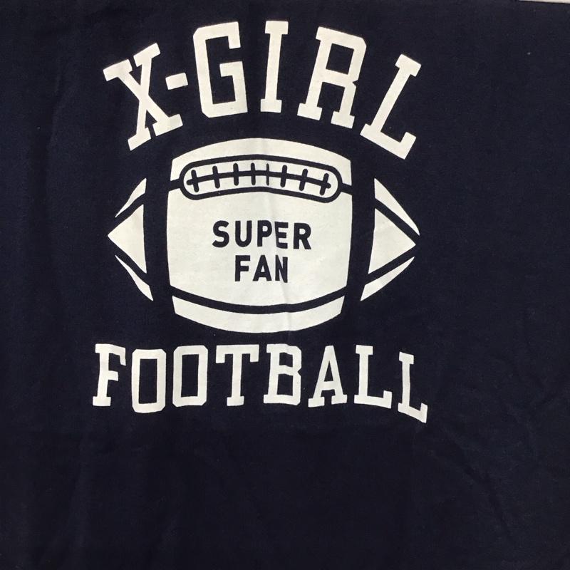 エックスガール X-girl ワンピース ミニスカート 1 プリント 紺 / ネイビー /  レディース USED 古着 中古 10140387