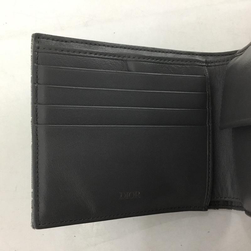 ディオール DIOR 財布 二つ折り ディオールオム イタリア製 総柄 銀 / シルバー /  メンズ USED 古着 中古 10146316