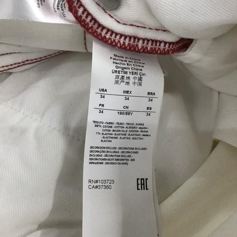 アルマーニエクスチェンジ ARMANI EXCHANGE パンツ デニム、ジーンズ スリムパンツ ストレッチパンツ カジュアルパンツ 34 ダメージ加工 白 / ホワイト /  メンズ USED 古着 中古 10148300
