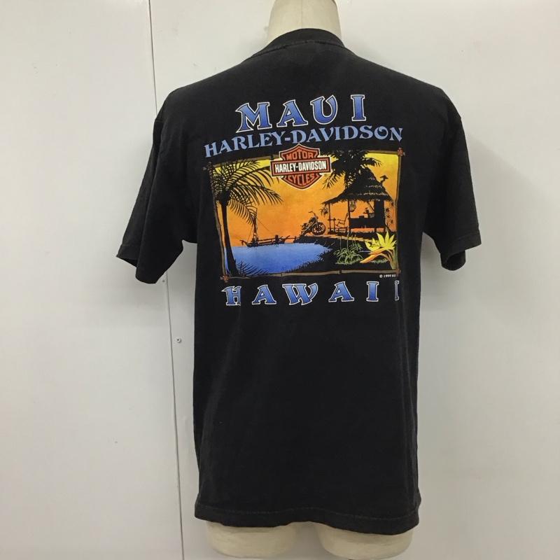ハーレーダビッドソン Harley-Davidson Tシャツ 半袖 半袖カットソー プリントTシャツ クルーネックカットソー M プリント 黒 / ブラック /  メンズ USED 古着 中古 10111112