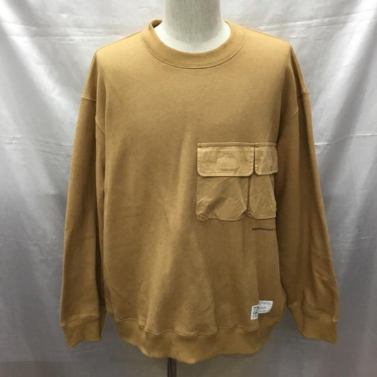 リベレイダース Liberaiders トレーナー 長袖 753022008 スウェット 裏起毛 L ロゴ、文字 ベージュ / ベージュ /  メンズ USED 古着 中古 10114797