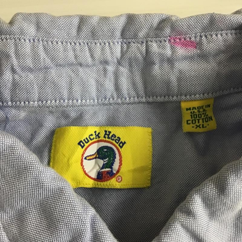 古着 USED シャツ、ブラウス 長袖 長袖シャツ カラーシャツ ダウンシャツ duckhead 90s XL ロゴ、文字 水色 / ライトブルー /  メンズ USED 古着 中古 10105545