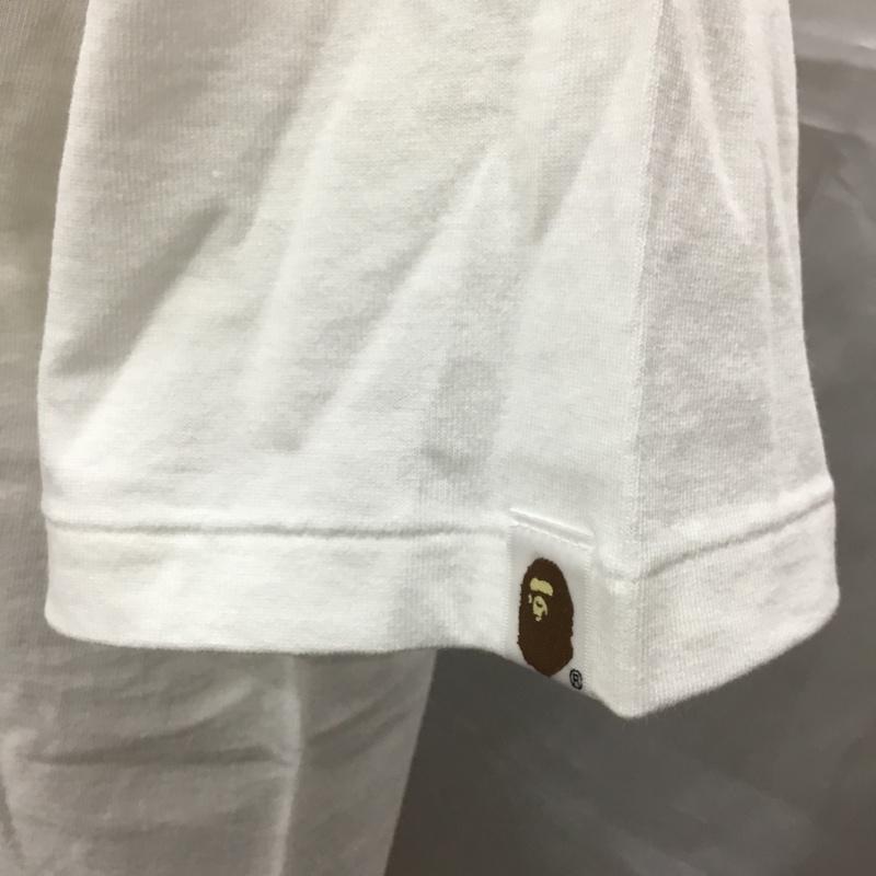 ベイプ BAPE Tシャツ 半袖 半袖カットソー プリントTシャツ クルーネックカットソー M ロゴ、文字 白 / ホワイト /  メンズ USED 古着 中古 10114085