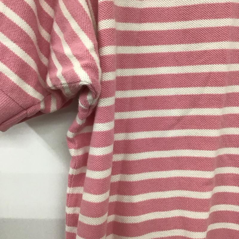 ポロバイラルフローレン Polo by RALPH LAUREN ポロシャツ 半袖 半袖ポロシャツ カラーシャツ 半袖カットソー L ボーダー柄 桃 / ピンク / X 白 / ホワイト /  メンズ USED 古着 中古 10140777