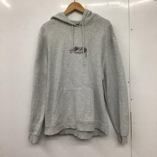 ステューシー STUSSY パーカー 長袖 長袖パーカー プルオーバーパーカー スウェット L ロゴ、文字 灰 / グレー /  メンズ USED 古着 中古 10138596