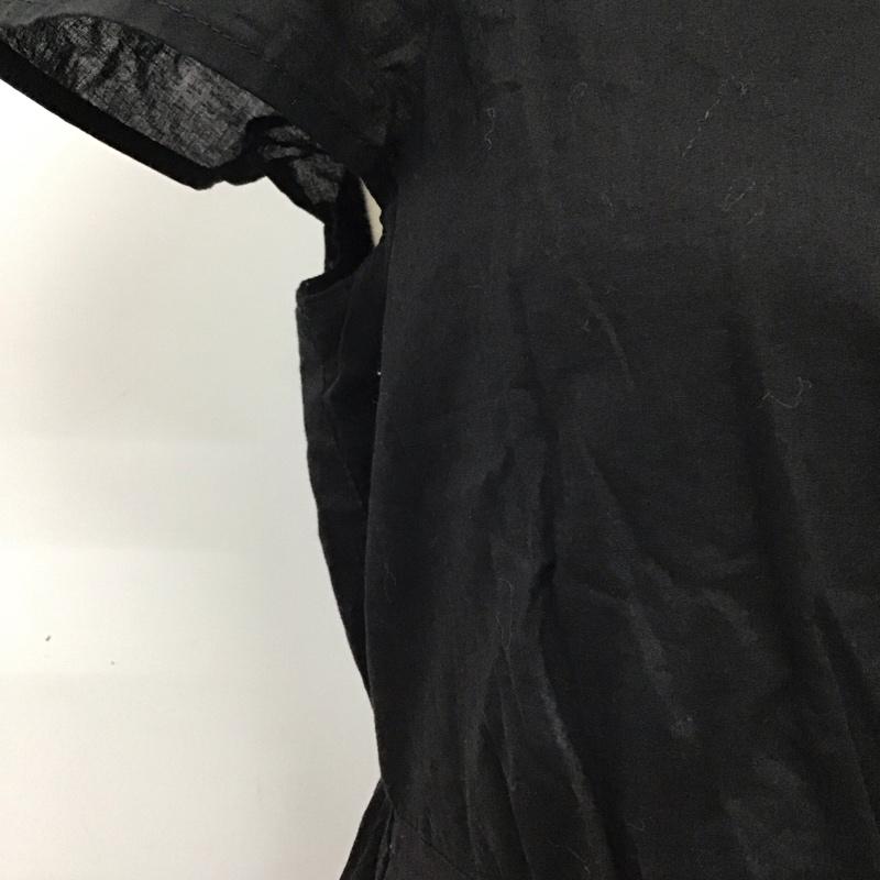 古着 USED ワンピース ロングスカート 166-3240651 カシュクール風 ティアード 半袖 S 無地 黒 / ブラック /  レディース USED 古着 中古 10115486