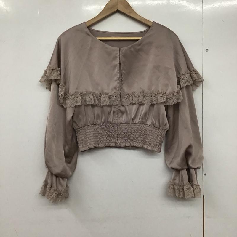 ワンアフター アナザー ナイスクラップ one after another NICE CLAUP シャツ、ブラウス 長袖 310170 キャンディースリーブ ビッグカラー レース FREE 無地 桃 / ピンク /  レディース USED 古着 中古 10146395