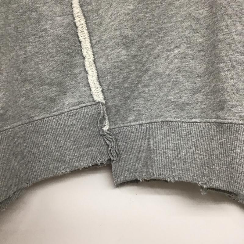 ジーナシス JEANASIS トレーナー 長袖 長袖トレーナー スウェット リメイクライクpartロゴ M プリント 灰 / グレー /  レディース USED 古着 中古 10145401