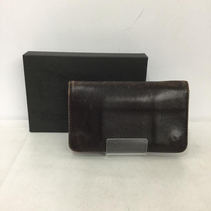 ポーター PORTER 財布 二つ折り WACKO MARIA レザー 無地 ダークブラウン / ダークブラウン /  メンズ USED 古着 中古 10137405