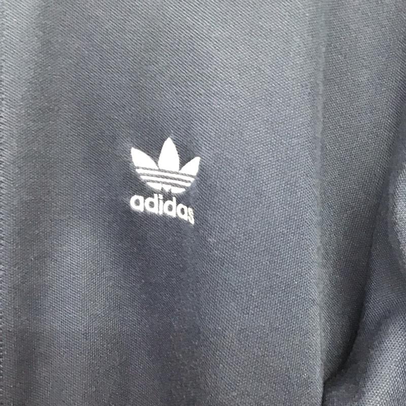 アディダス adidas ジャケット、上着 ジャンパー、ブルゾン ジップアップジャケット ジャージ スタンドカラー ロゴ、文字 紺 / ネイビー /  メンズ USED 古着 中古 10133725