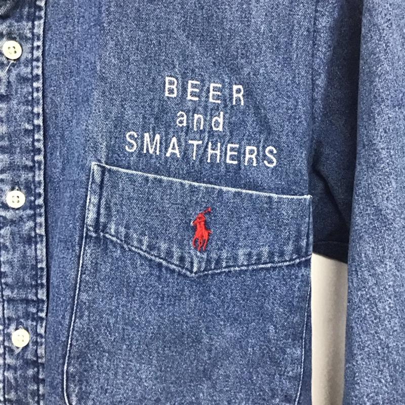 ラルフローレン RALPHLAUREN シャツ、ブラウス 長袖 長袖シャツ 無地シャツ カラーシャツ デニムシャツ ロゴ、文字 インディゴ / インディゴ /  メンズ USED 古着 中古 10129631