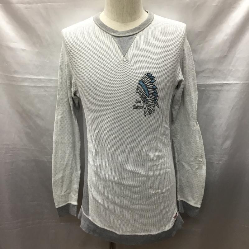 フラットヘッド FLATHEAD カットソー 長袖 長袖カットソー クルーネックカットソー ロングスリーブカットソー プリントTシャツ 40 プリント 灰 / グレー /  メンズ USED 古着 中古 10115230