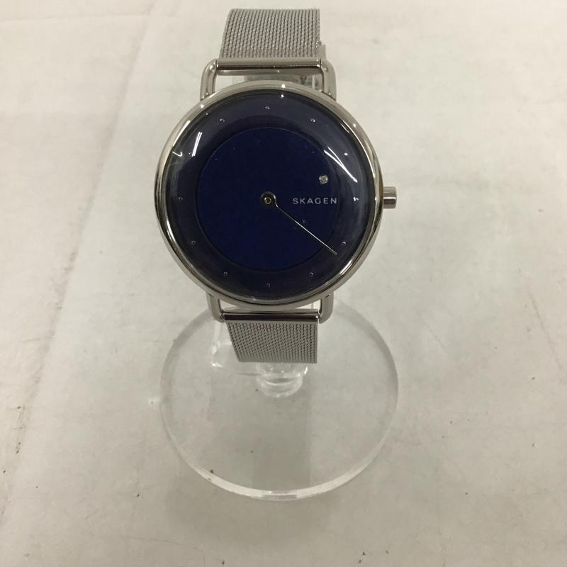 スカーゲン SKAGEN 腕時計 アナログ（クォーツ式） SKW2738 箱有 ロゴ、文字 銀 / シルバー / X 紺 / ネイビー /  レディース USED 古着 中古 10134352