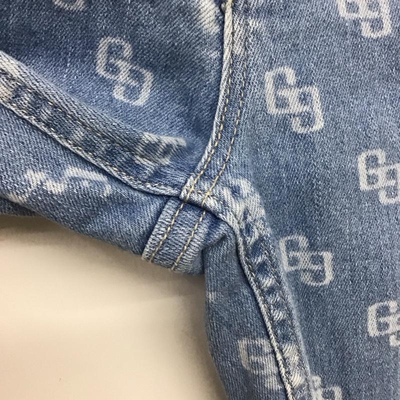 ジェイダ GYDA パンツ デニム、ジーンズ 072222409901 H/W LASER GG PATTERNスキニーデニムパンツ XS 総柄 X ロゴ、文字 水色 / ライトブルー /  レディース USED 古着 中古 10148927