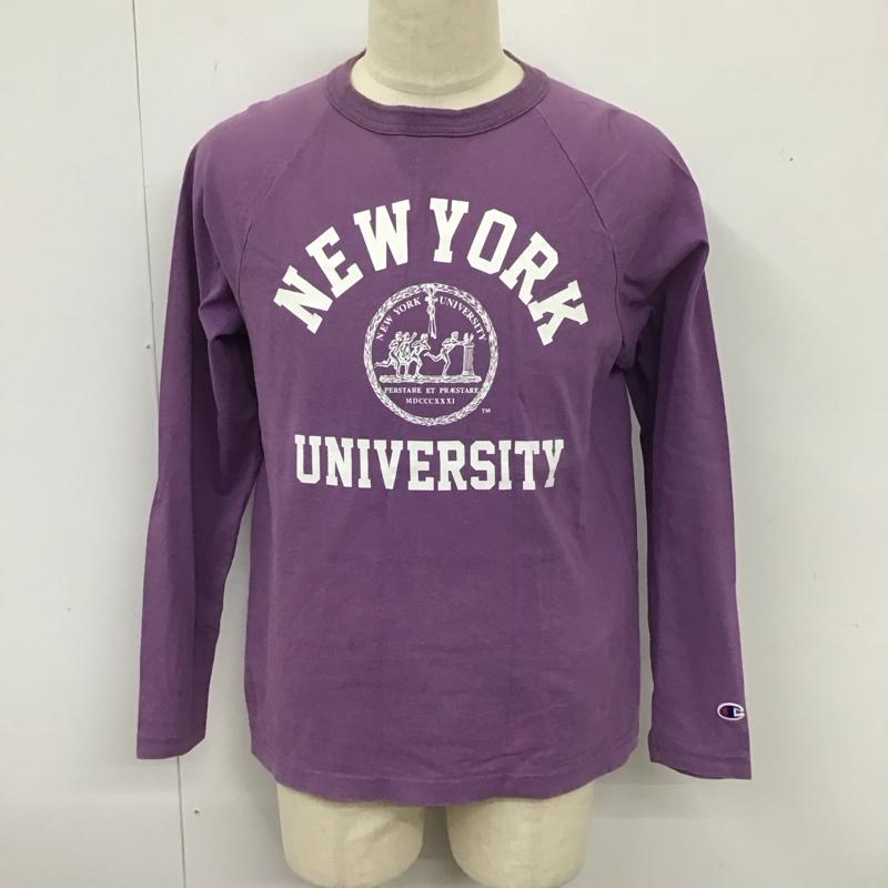 チャンピオン Champion Tシャツ 長袖 C5-Q401 NYU ラグランスリーブ M プリント 紫 / パープル /  メンズ USED 古着 中古 10120204