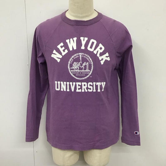 チャンピオン Champion Tシャツ 長袖 C5-Q401 NYU ラグランスリーブ M プリント 紫 / パープル /  メンズ USED 古着 中古 10120204