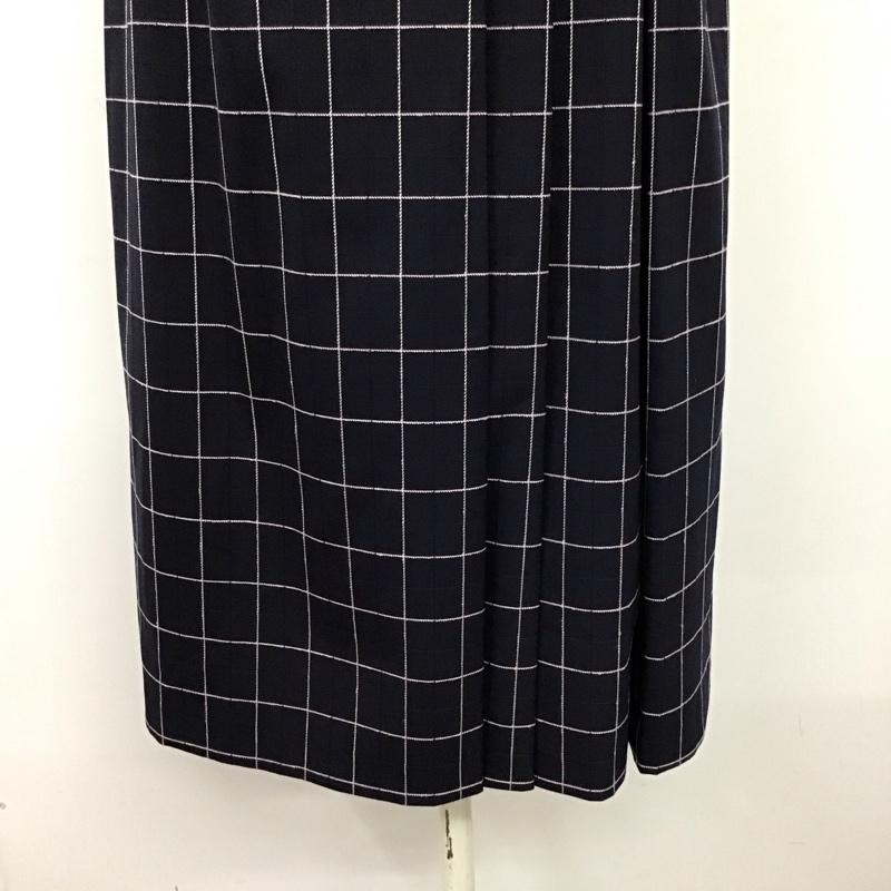 インデックス index スカート ひざ丈スカート L チェック 紺 / ネイビー /  レディース USED 古着 中古 10121411