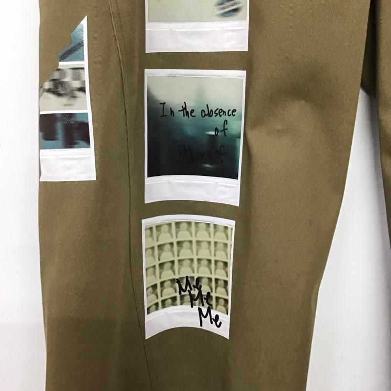 ユウキハシモト YUKI HASHIMOTO パンツ ワークパンツ、ペインターパンツ 222-01-0202 TWISTED WORK PANTS WITH POLAROID タグ付き 46 プリント ベージュ / ベージュ /  メンズ USED 古着 中古 10140203