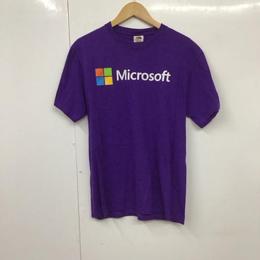 フルーツオブザルーム FRUIT OF THE LOOM Tシャツ 半袖 Microsoft M プリント X ロゴ、文字 紫 / パープル /  メンズ USED 古着 中古 10130760