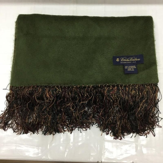 ブルックスブラザーズ BROOKS BROTHERS マフラー マフラー カシミヤ ペイズリー ロゴ、文字 カーキ / カーキ /  メンズ USED 古着 中古 10113639