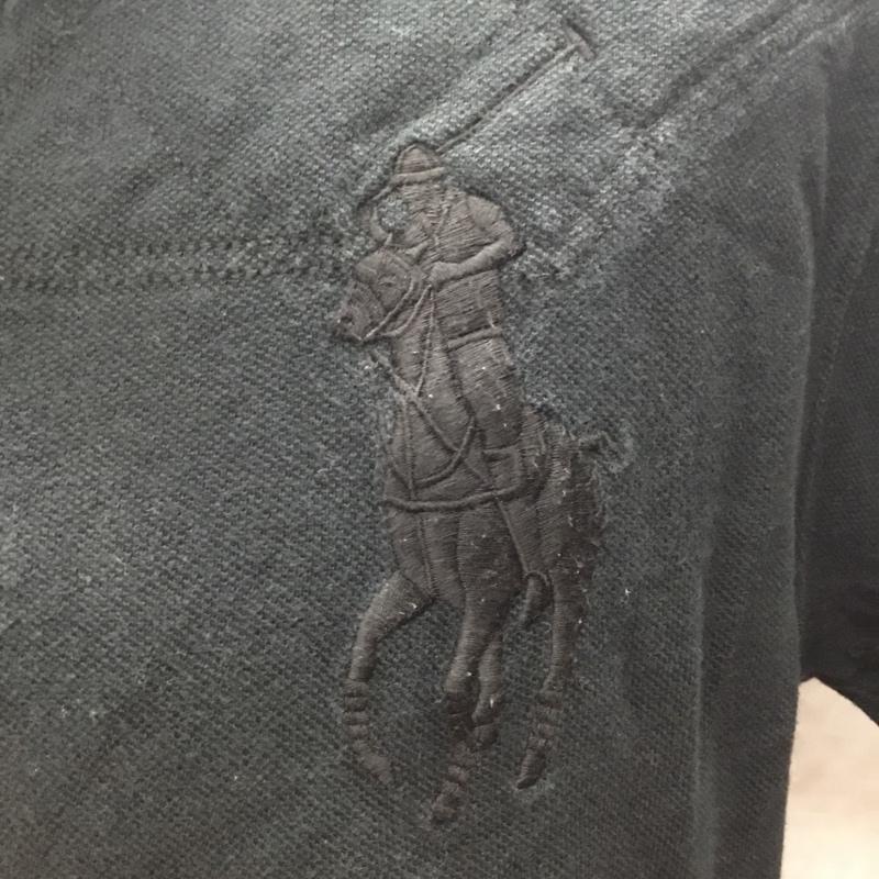 ポロバイラルフローレン Polo by RALPH LAUREN ポロシャツ 半袖 半袖ポロシャツ カラーシャツ 半袖カットソー L ロゴ、文字 黒 / ブラック /  メンズ USED 古着 中古 10115632