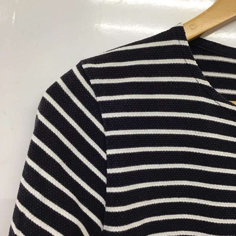 ラコステ LACOSTE カットソー 長袖 長袖カットソー クルーネックカットソー ボーダーカットソー S ボーダー柄 白 / ホワイト / X 紺 / ネイビー /  メンズ USED 古着 中古 10137026