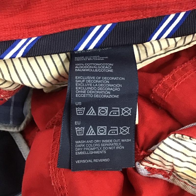 トミーヒルフィガー TOMMY HILFIGER パンツ ワークパンツ、ペインターパンツ ワークパンツ カジュアルパンツ ワイドパンツ カーゴパンツ 32インチ 無地 赤 / レッド /  メンズ USED 古着 中古 10111103