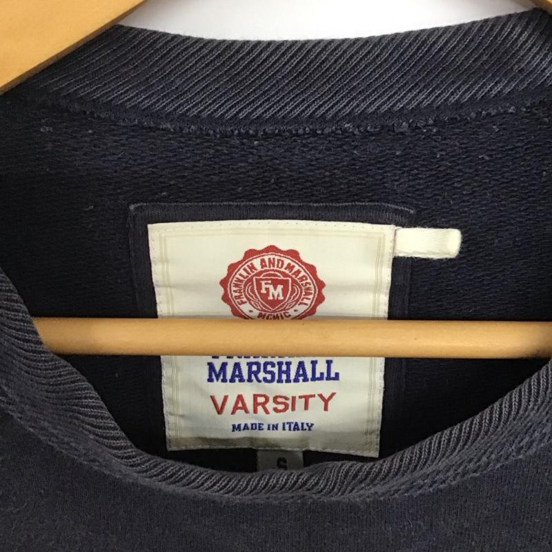 フランクリンマーシャル FRANKLIN&MARSHALL トレーナー 長袖 長袖トレーナー スウェット クルーネック プルオーバー S ロゴ、文字 紺 / ネイビー /  メンズ USED 古着 中古 10140523