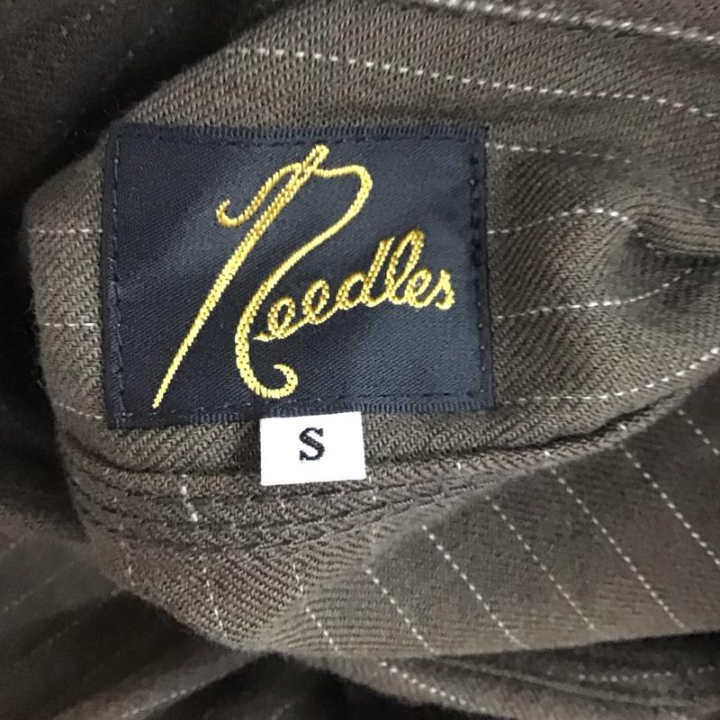 ニードルス Needles シャツ、ブラウス 長袖 長袖シャツ カラーシャツ ポケットシャツ 長袖カットソー ストライプ S ストライプ 茶 / ブラウン /  メンズ USED 古着 中古 10119426
