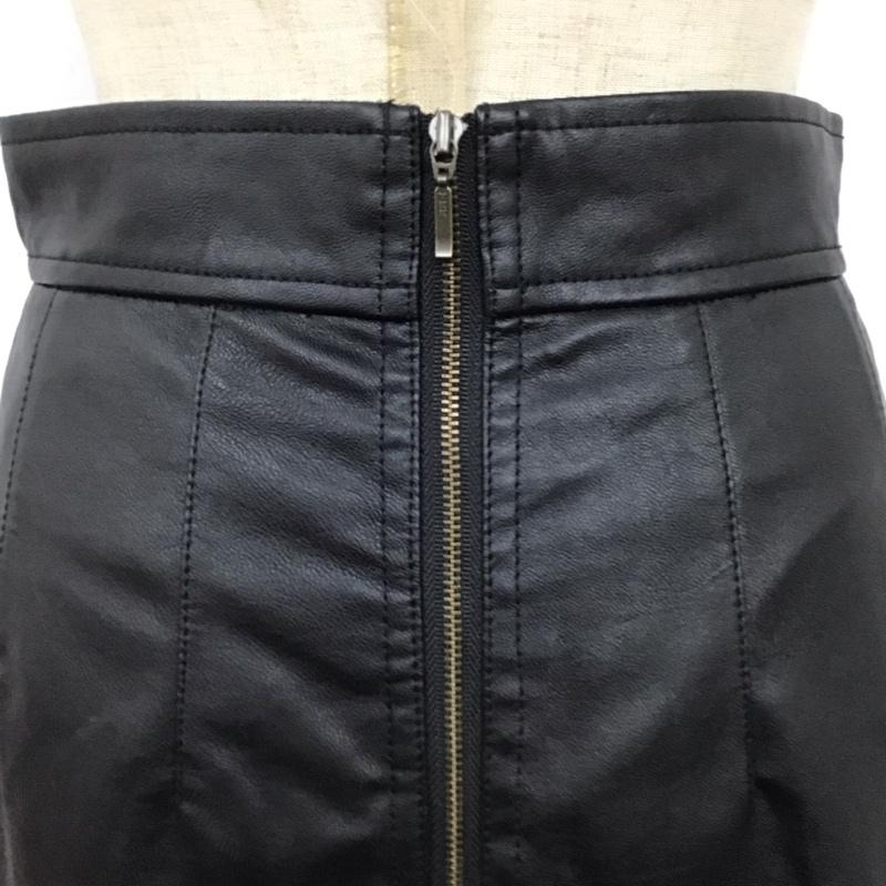 マウジー MOUSSY スカート ひざ丈スカート 010eaw30-5460 FAUX LEATHER スカート 1 無地 黒 / ブラック /  レディース USED 古着 中古 10121408