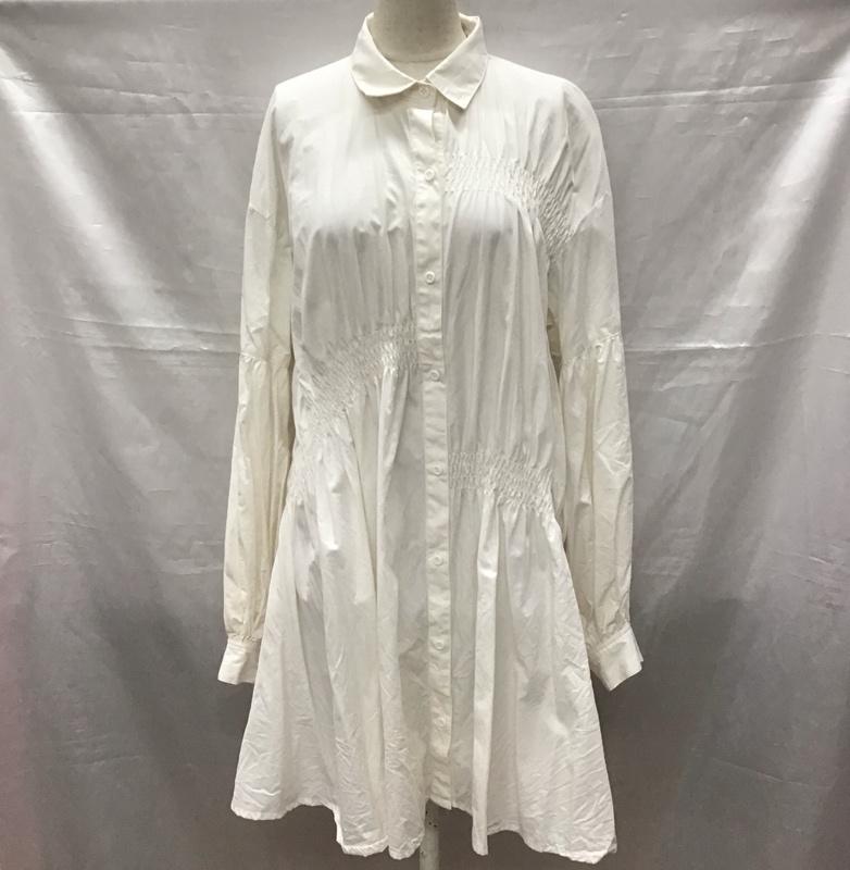 スライ SLY ワンピース ひざ丈スカート 030EAP33-3150 SHIRRING VOLUME SH OP ギャザースリーブ 1 無地 アイボリー / アイボリー /  レディース USED 古着 中古 10116770