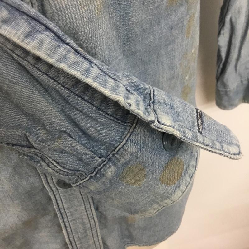 ジェラード JELADO シャツ、ブラウス 長袖 ct11109 NavalShirtsVintageFinish 長袖デニムシャツ L ダメージ加工 インディゴ / インディゴ /  メンズ USED 古着 中古 10127673