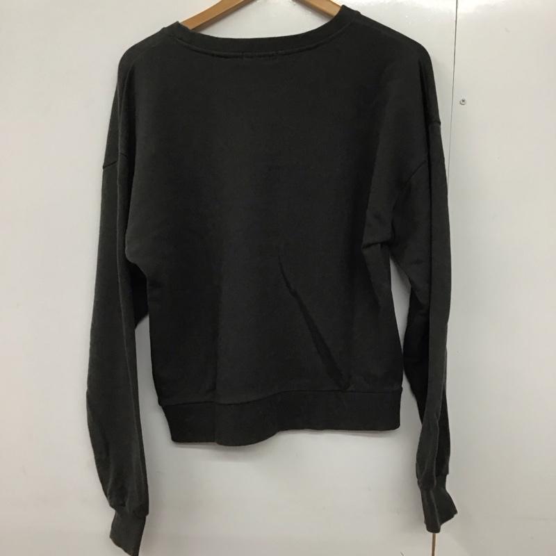 ニコアンド niko and... トレーナー 長袖 3 プリント X ロゴ、文字 チャコールグレー / チャコールグレー /  レディース USED 古着 中古 10141224