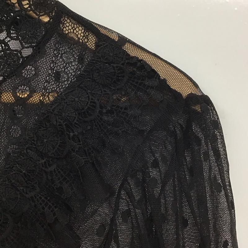 ザラ ZARA カットソー 半袖 半袖カットソー フリルシャツ 総柄 黒 / ブラック /  レディース USED 古着 中古 10149079