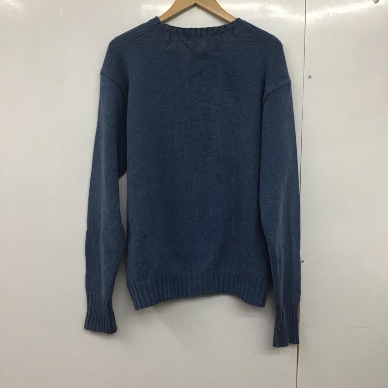 ポロバイラルフローレン Polo by RALPH LAUREN ニット、セーター 長袖 長袖ニットカットソー クルーネック セーター M ロゴ、文字 青 / ブルー /  メンズ USED 古着 中古 10144167