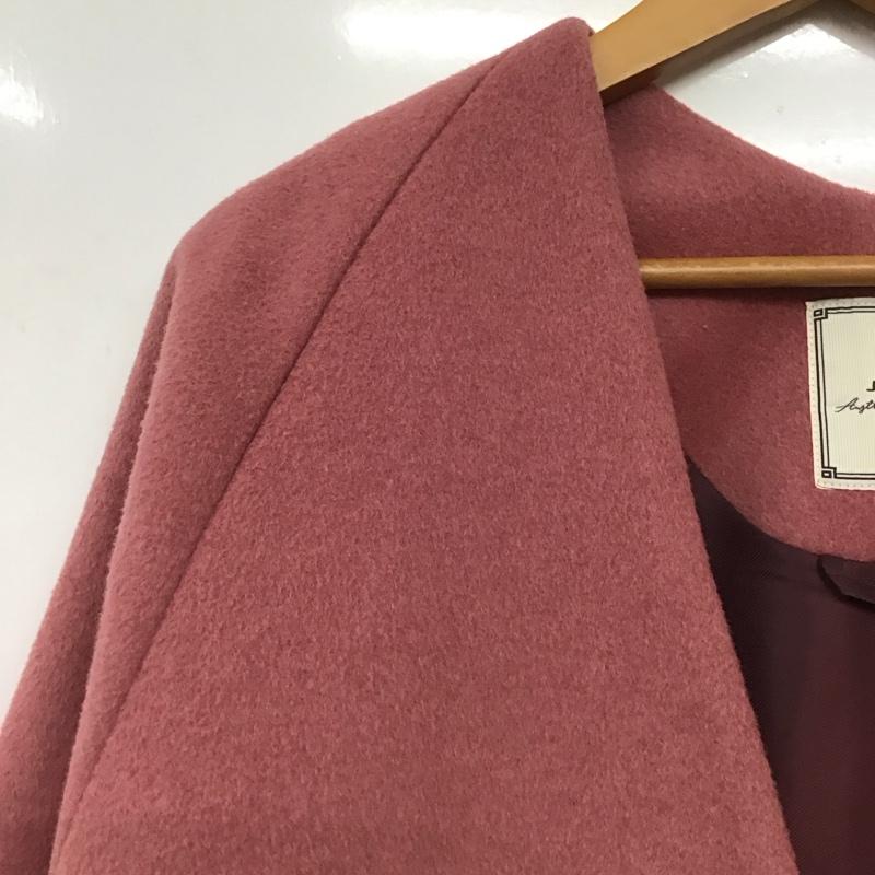 ジーナシス JEANASIS コート コート一般 js071070ad ショートビーバーノーカラーコート FREE 無地 桃 / ピンク /  レディース USED 古着 中古 10145409