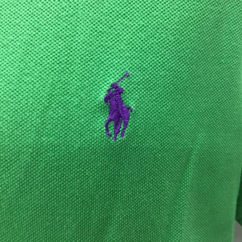 ポロバイラルフローレン Polo by RALPH LAUREN ポロシャツ 半袖 半袖ポロシャツ カラーシャツ 半袖カットソー M ロゴ、文字 緑 / グリーン /  メンズ USED 古着 中古 10108541