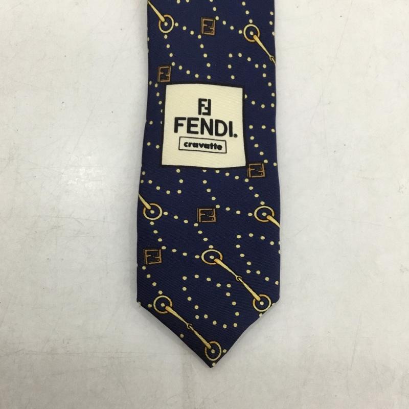 フェンディ FENDI ネクタイ ネクタイ シルク 総柄 紺 / ネイビー /  メンズ USED 古着 中古 10141639