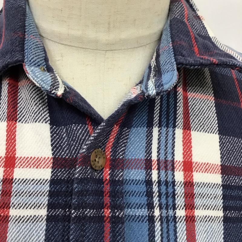 アヴィレックス AVIREX シャツ、ブラウス 長袖 6155164 ネルシャツ XL チェック 白 / ホワイト / X 青 / ブルー / X 紺 / ネイビー / X 赤 / レッド /  メンズ USED 古着 中古 10115603
