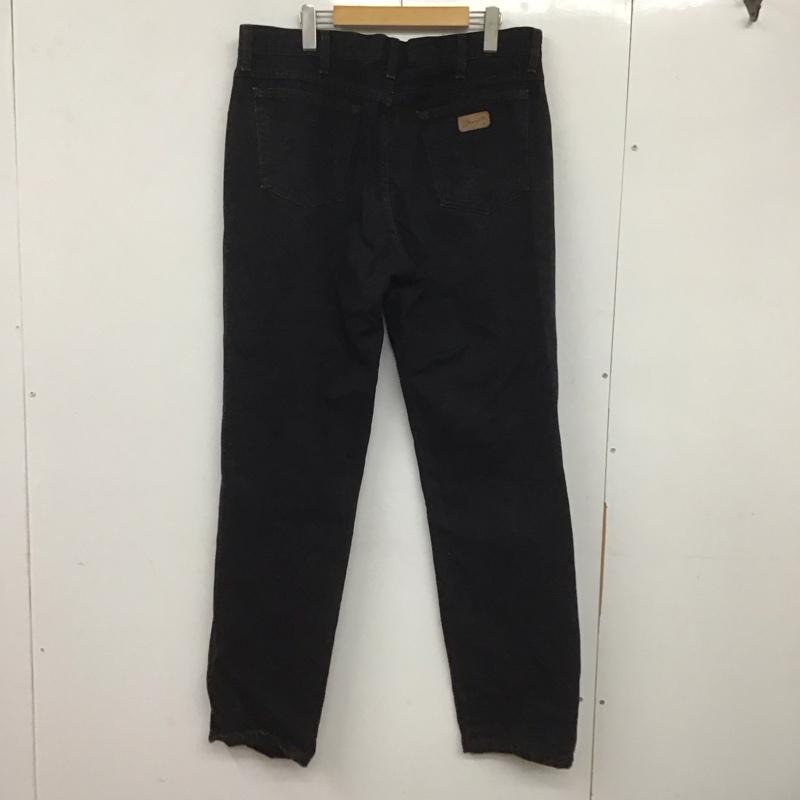 ラングラー Wrangler パンツ デニム、ジーンズ デニムパンツ ワイドパンツ カジュアルパンツ 38インチ 無地 黒 / ブラック /  メンズ USED 古着 中古 10140111
