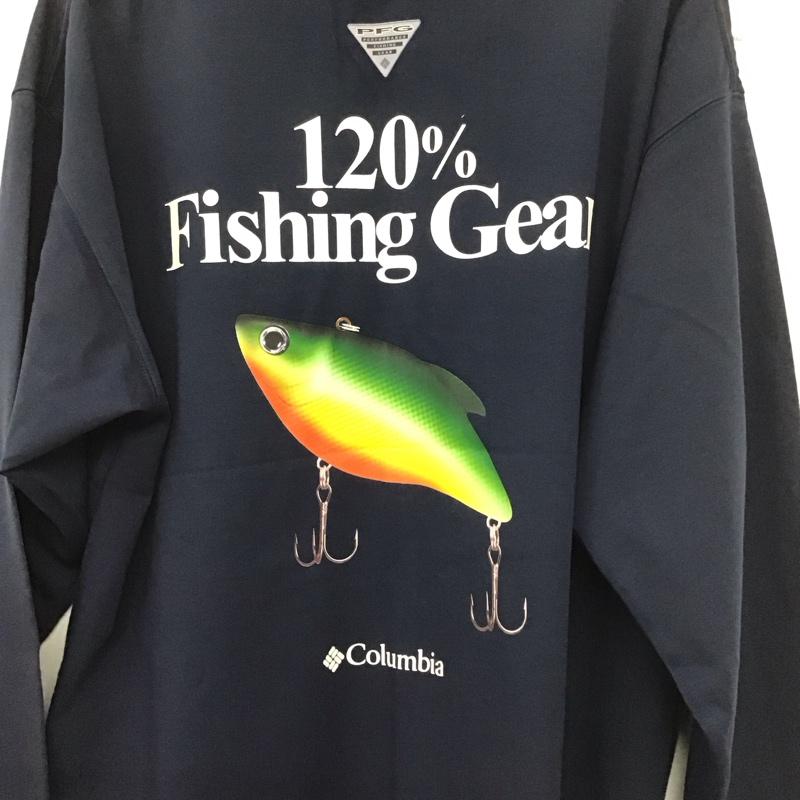 コロンビア Columbia Tシャツ 長袖 222 pm4421 長袖Tシャツ ロングスリーブTシャツ プリントTシャツ L ロゴ、文字 紺 / ネイビー /  メンズ USED 古着 中古 10140103