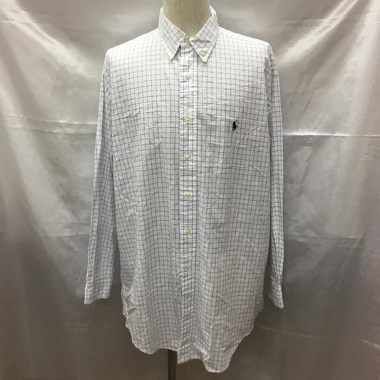 ラルフローレン RALPHLAUREN シャツ、ブラウス 長袖 長袖シャツ チェックシャツ カラーシャツ 長袖カットソー チェック 白 / ホワイト / X 青 / ブルー /  メンズ USED 古着 中古 10113321