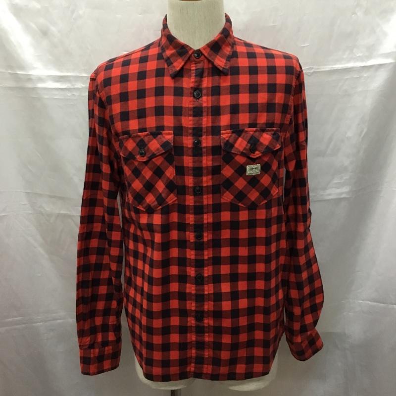 デニムアンドサプライラルフローレン DENIM & SUPPLYRALPHLAUREN シャツ、ブラウス 長袖 ワークシャツ コットン S チェック 黒 / ブラック / X 赤 / レッド /  メンズ USED 古着 中古 10109264