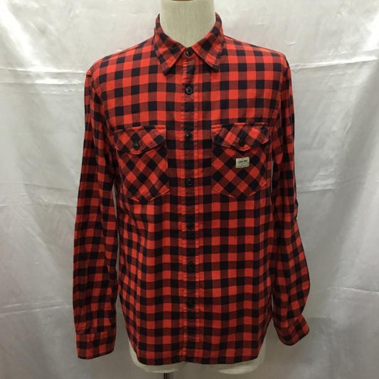 デニムアンドサプライラルフローレン DENIM & SUPPLYRALPHLAUREN シャツ、ブラウス 長袖 ワークシャツ コットン S チェック 黒 / ブラック / X 赤 / レッド /  メンズ USED 古着 中古 10109264