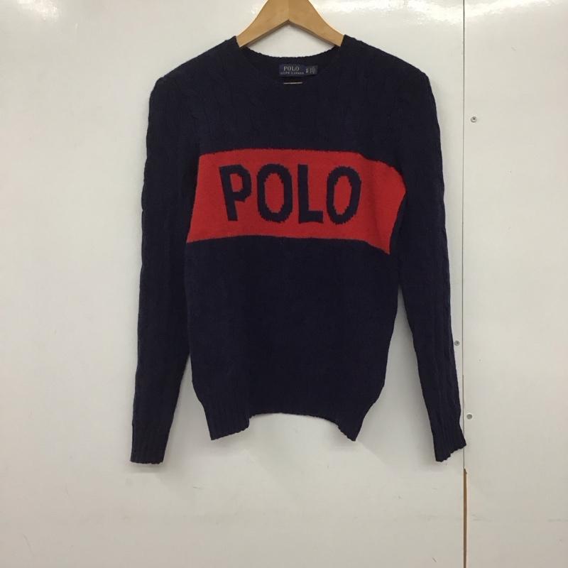 ポロラルフローレン POLO RALPH LAUREN ニット、セーター 長袖 XS ロゴ、文字 赤 / レッド / X 紺 / ネイビー /  レディース USED 古着 中古 10142896