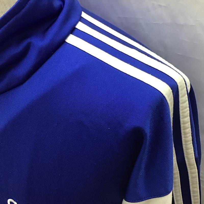 アディダス adidas ジャケット、上着 ジャケット、ブレザー ジップアップジャケット ジャンパー ジャージ 古着 S ロゴ、文字 白 / ホワイト / X 青 / ブルー /  メンズ USED 古着 中古 10120506