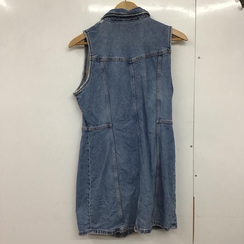 ザラ ZARA ワンピース ミニスカート デニム L 無地 水色 / ライトブルー /  レディース USED 古着 中古 10143010