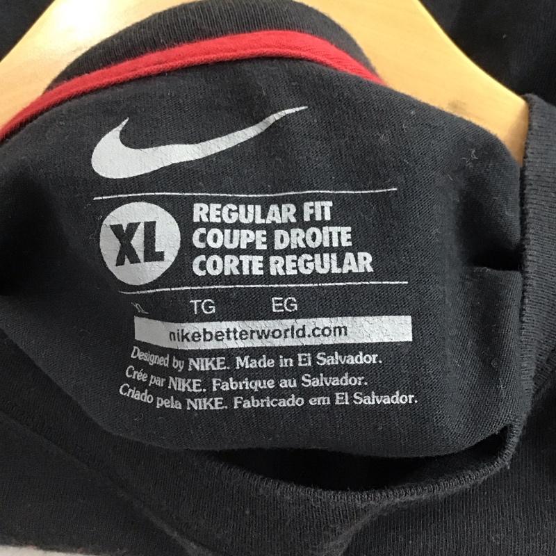 ナイキ NIKE Tシャツ 半袖 半袖カットソー プリントTシャツ クルーネックカットソー XL プリント 黒 / ブラック /  メンズ USED 古着 中古 10145527