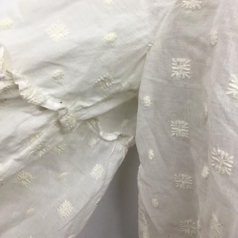 ザラウーマン ZARA WOMAN カットソー 長袖 5796 041 250 オフショルダー フレアスリーブ L 刺繍 アイボリー / アイボリー /  レディース USED 古着 中古 10106727